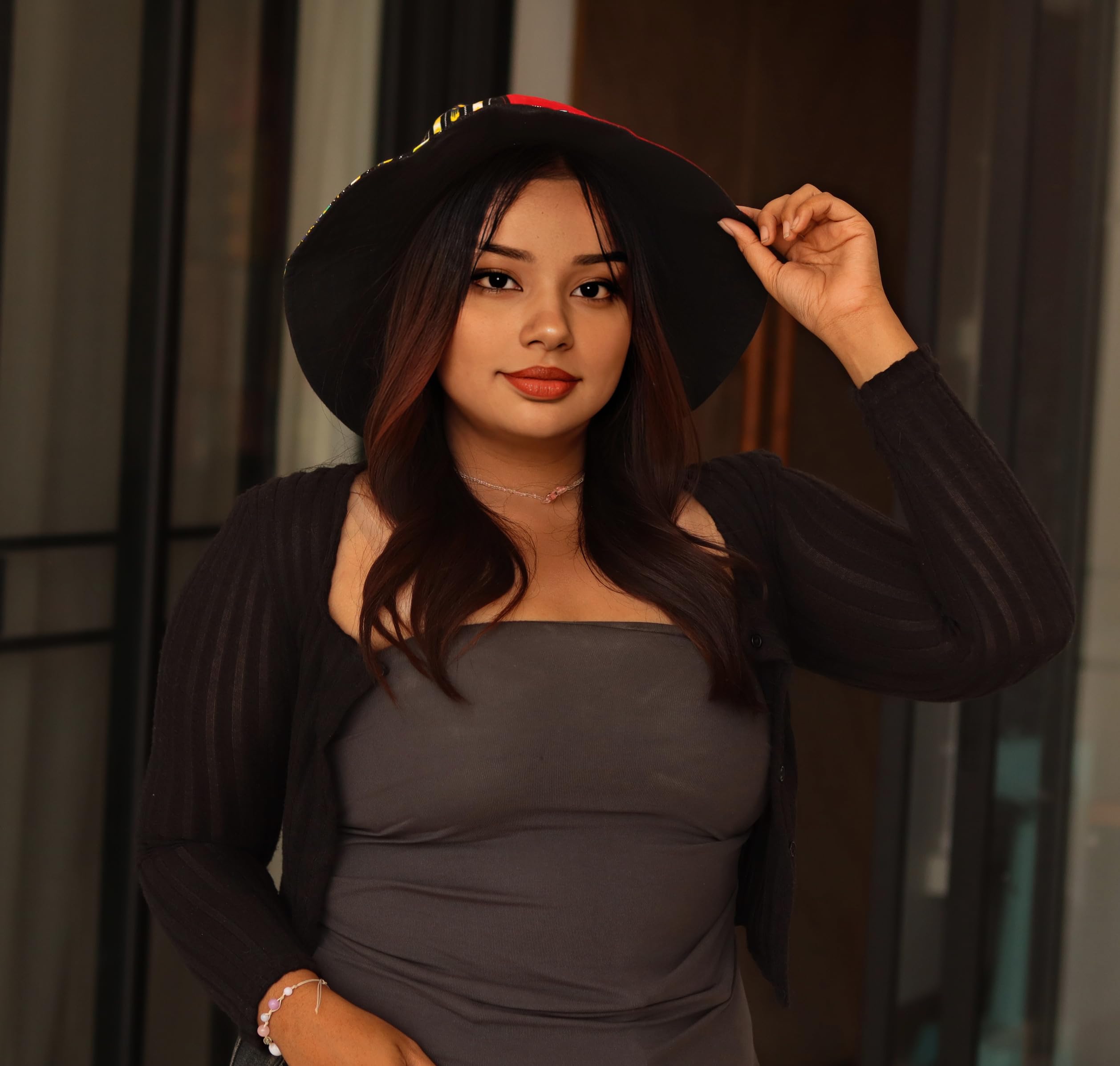 DA'IKI Central African Dashiki Cotton Hat Handmade Bright Afrikans Hairtie Sunhat - Image 8