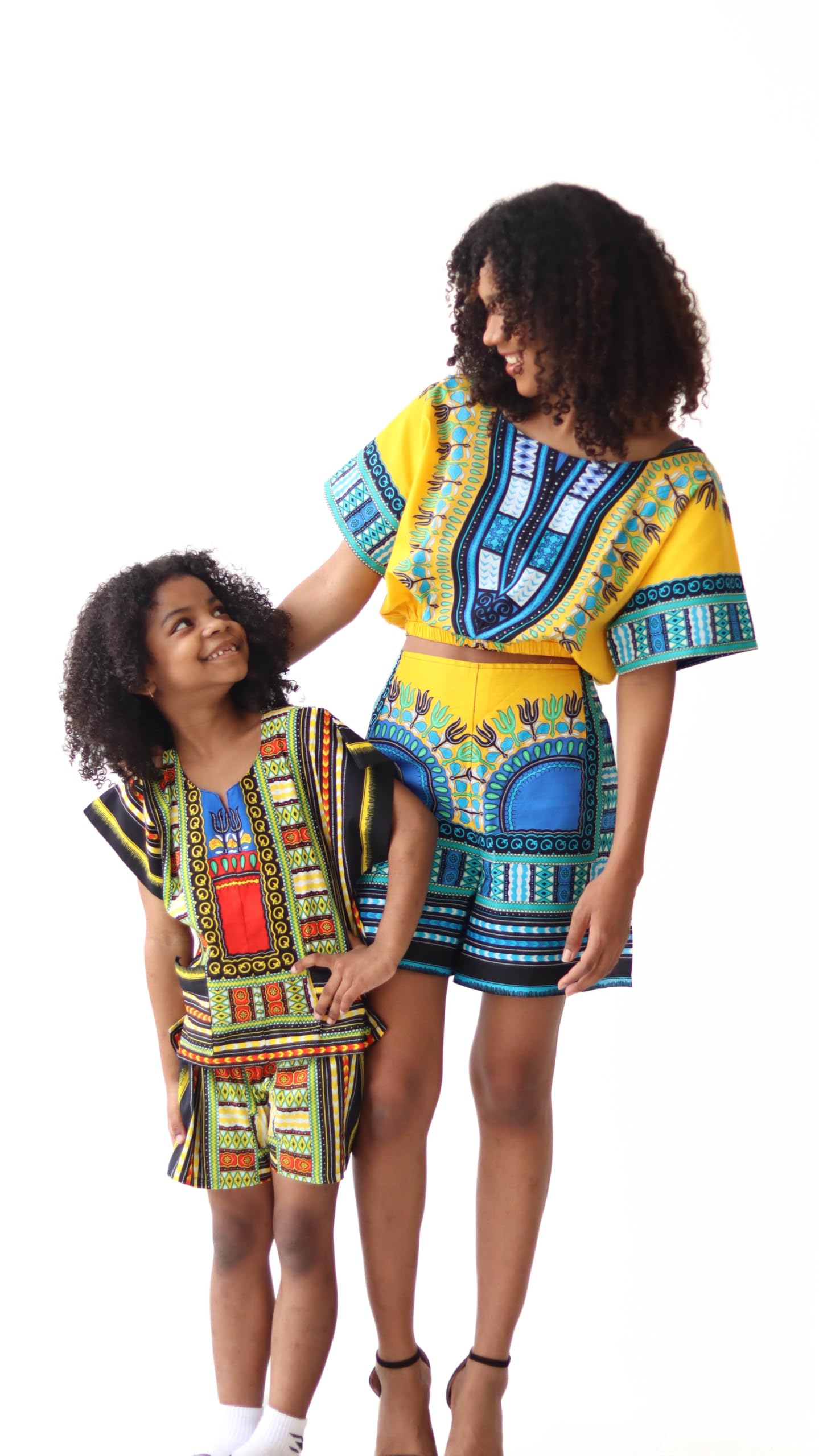 DA'IKI Childrens Unisex Afrikan Cotton Patch Short and Shirt Dashiki Outfit - Image 4