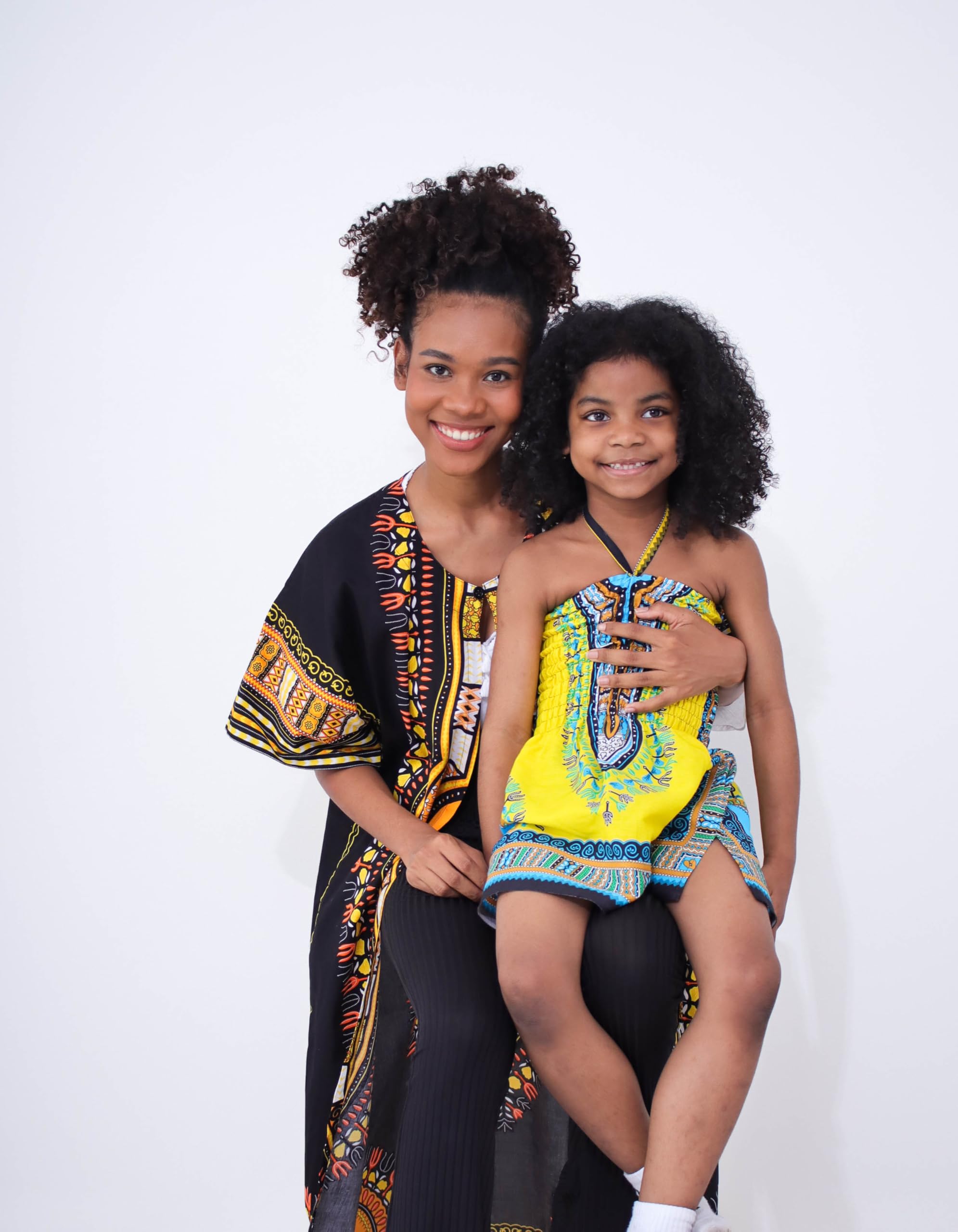 DA'IKI Cotton Girls Halter Dress Dashiki Colors African Child Smock Chest Strap - Image 3