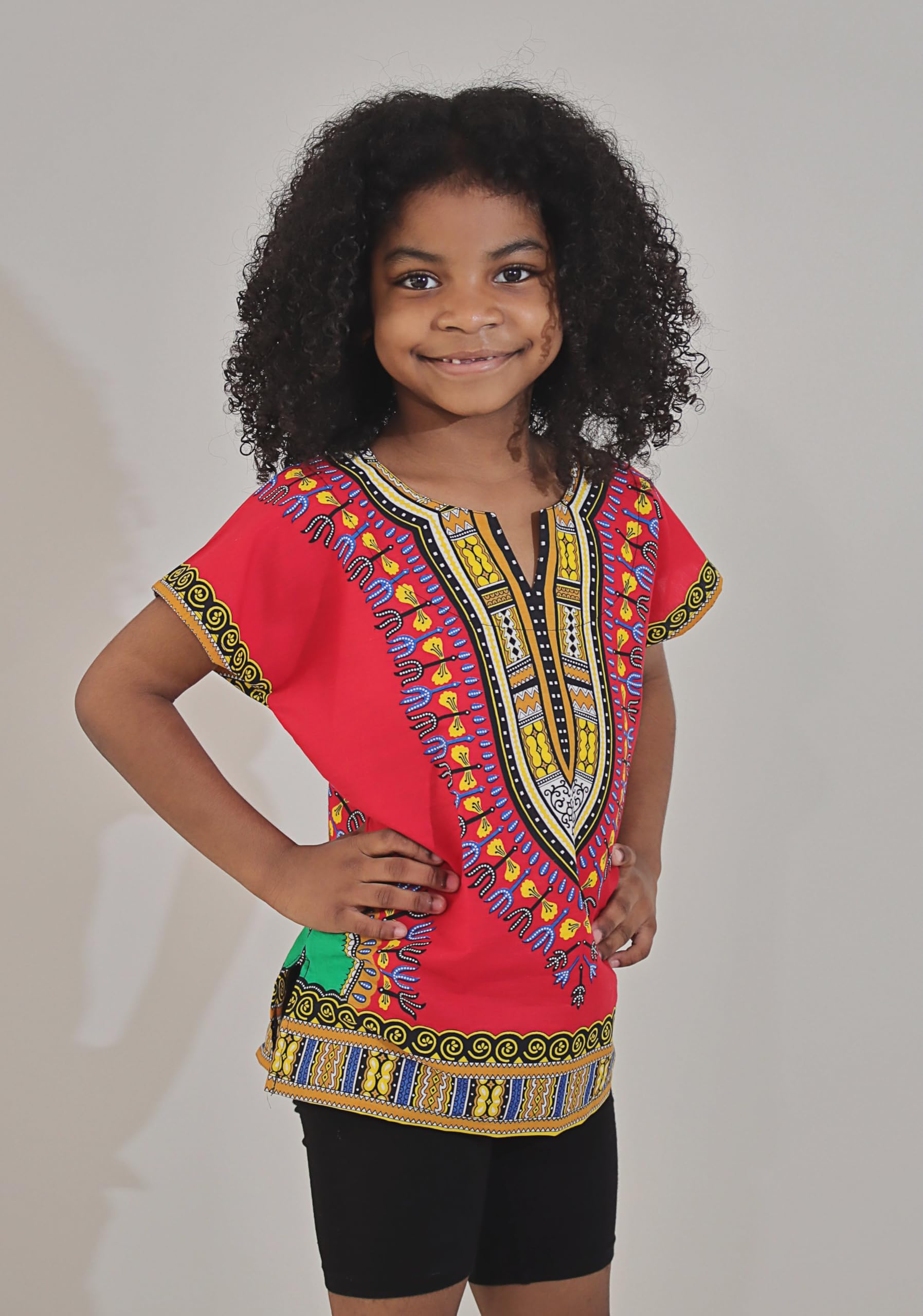 DA'IKI Dashiki Cotton Childs Shirt African Tribal Kaftan Childrens Unisex Boys Girls - Image 3