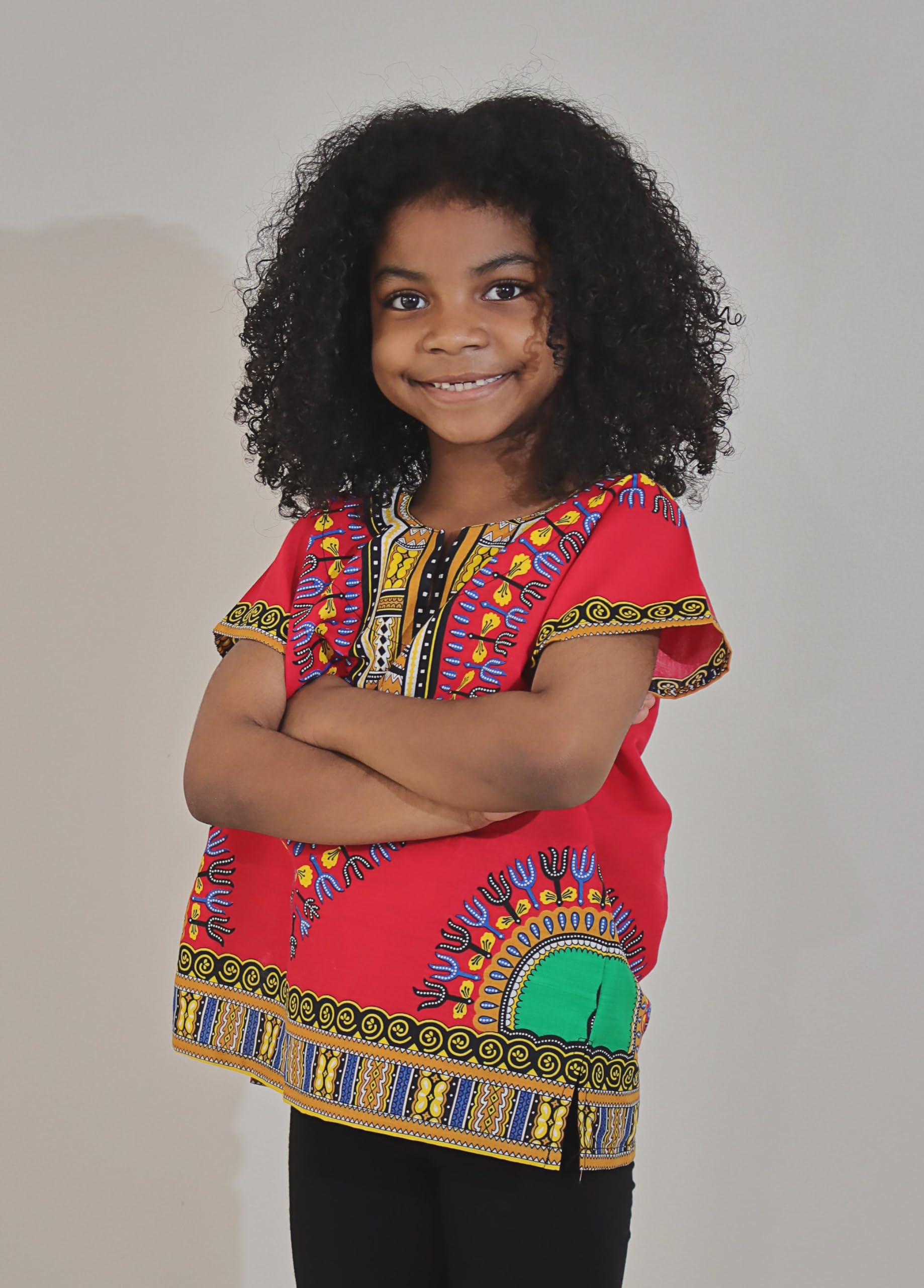 DA'IKI Dashiki Cotton Childs Shirt African Tribal Kaftan Childrens Unisex Boys Girls - Image 4