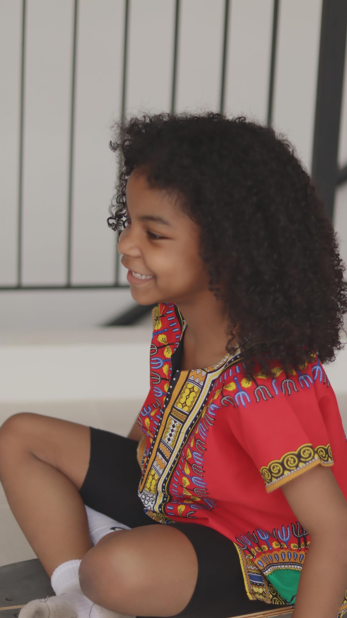 DA'IKI Dashiki Cotton Childs Shirt African Tribal Kaftan Childrens Unisex Boys Girls - Image 6