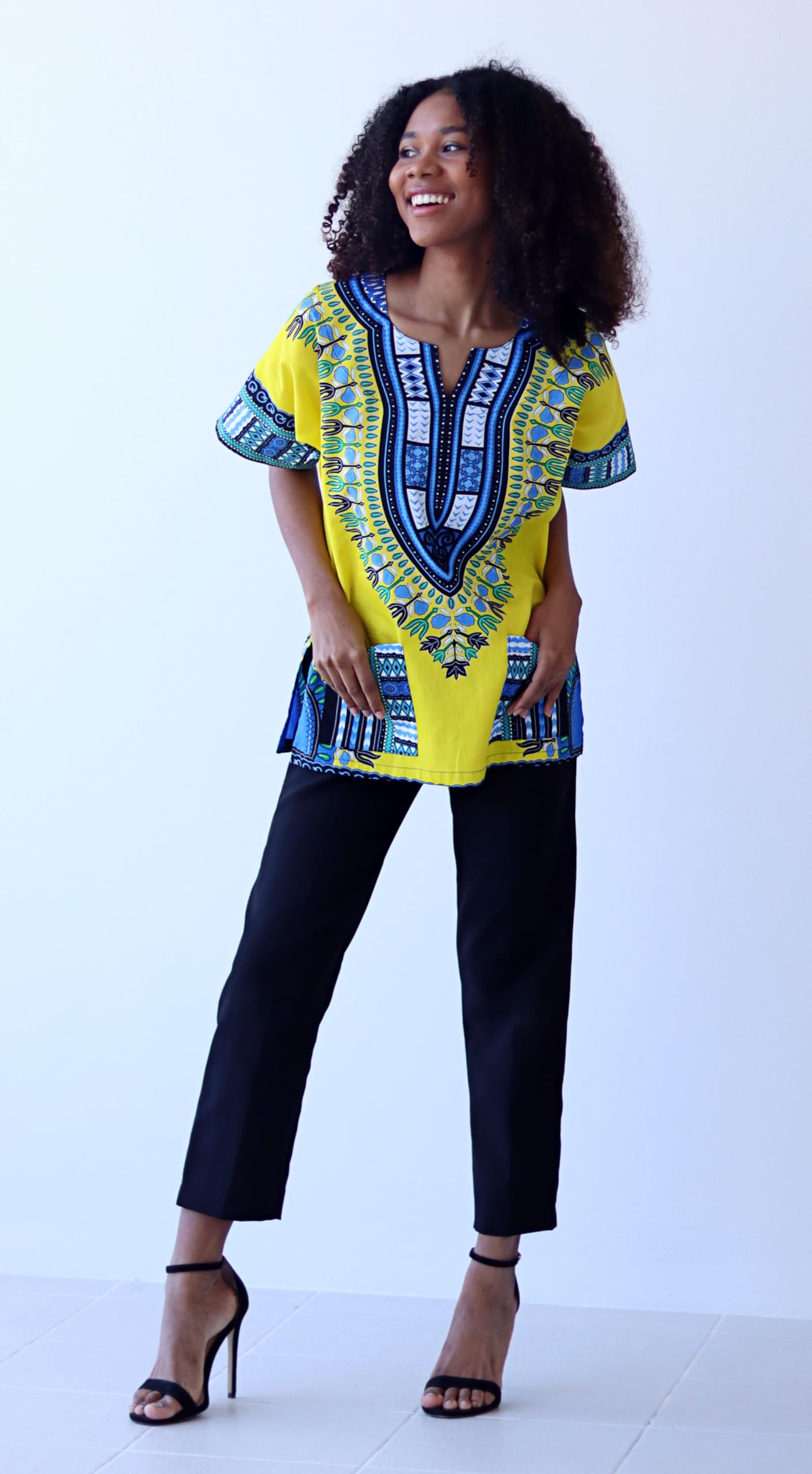 DA'IKI Dashiki Cotton Shirt African Tribal Kaftan Boho Caftan Unisex - Image 4