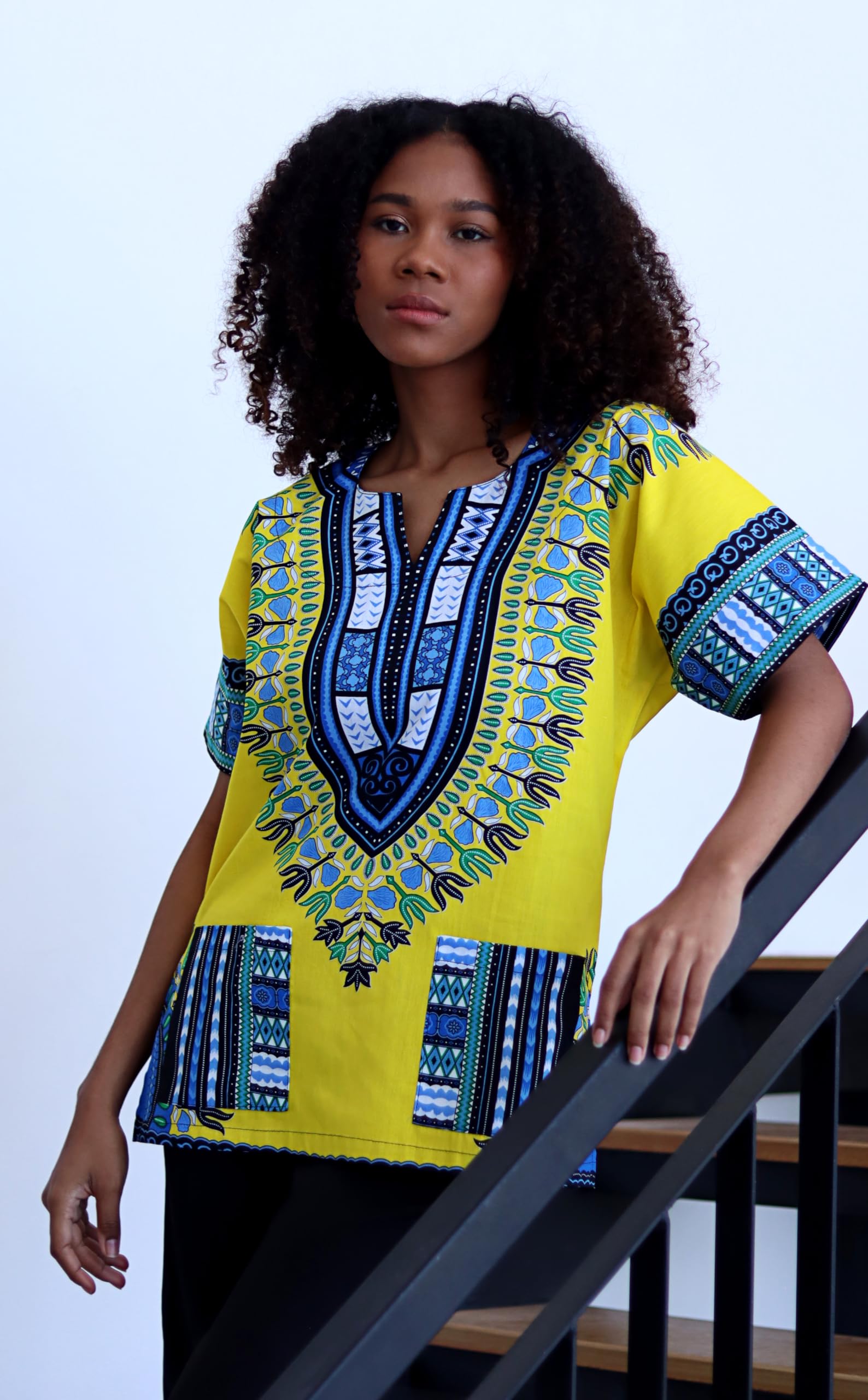 DA'IKI Dashiki Cotton Shirt African Tribal Kaftan Boho Caftan Unisex - Image 5