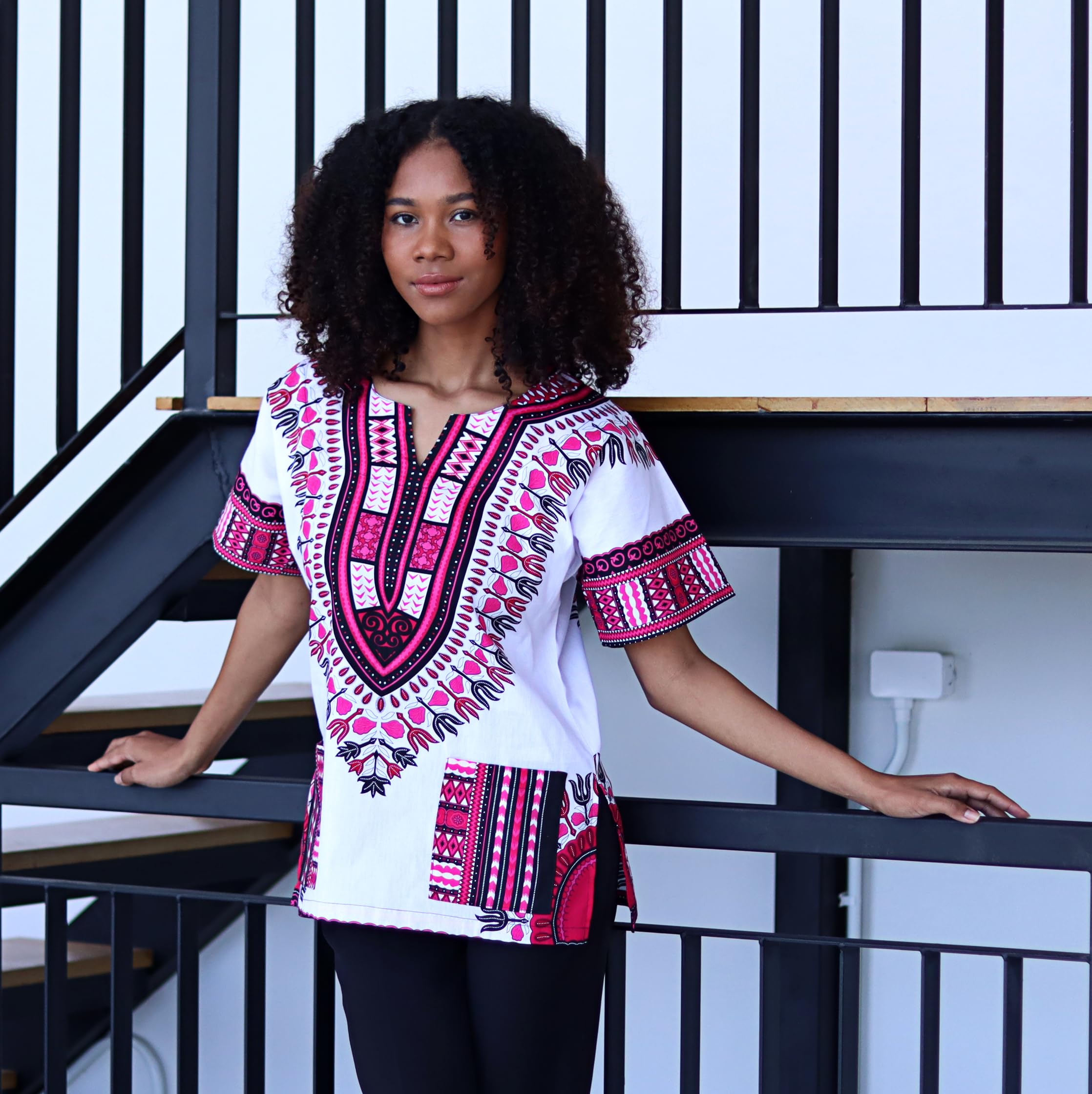 DA'IKI Dashiki Cotton Shirt African Tribal Kaftan Boho Caftan Unisex - Image 3