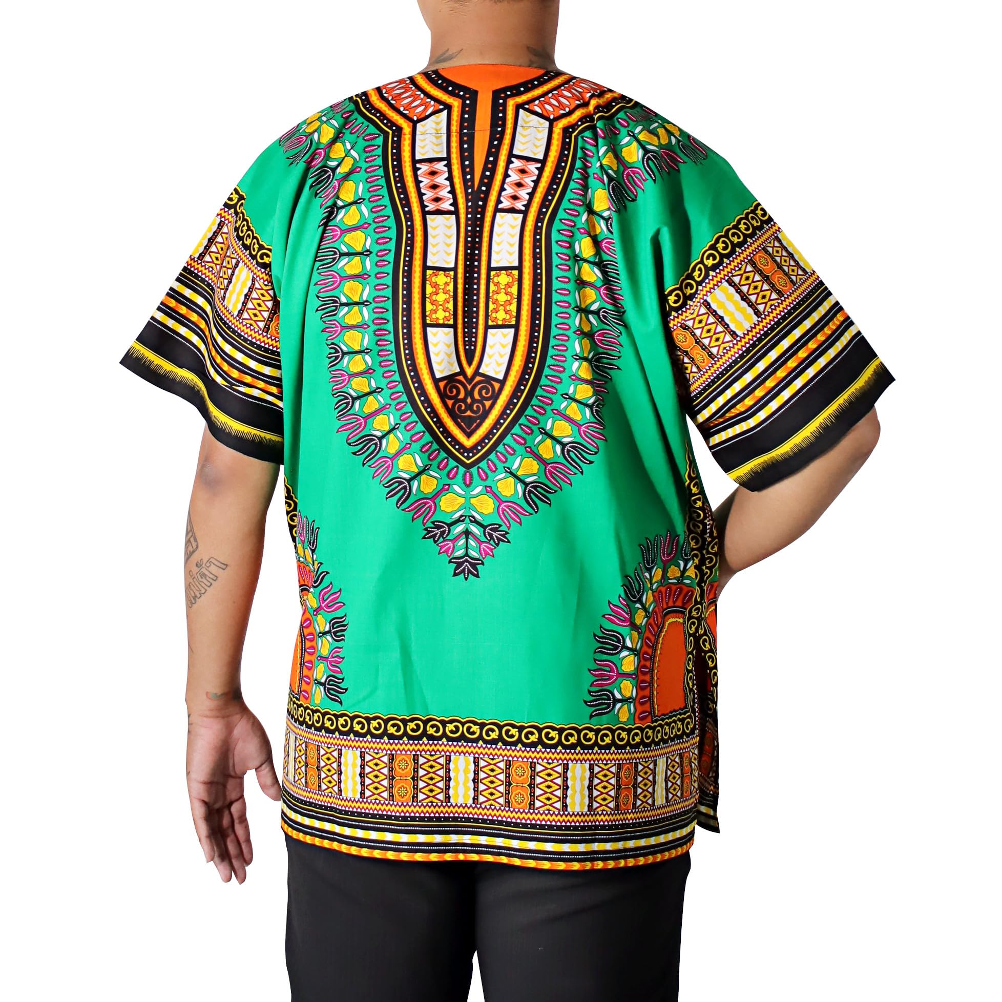 DA'IKI Dashiki Cotton Shirt African Tribal Kaftan Boho Caftan Unisex - Image 3