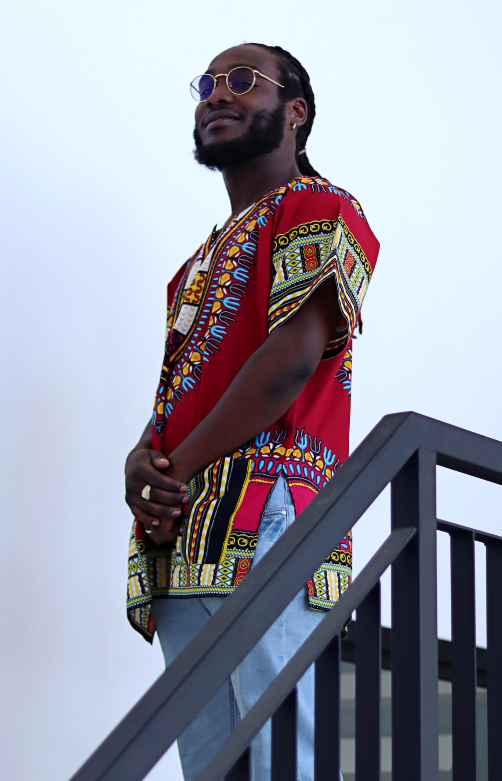 DA'IKI Dashiki Cotton Shirt African Tribal Kaftan Boho Caftan Unisex - Image 5