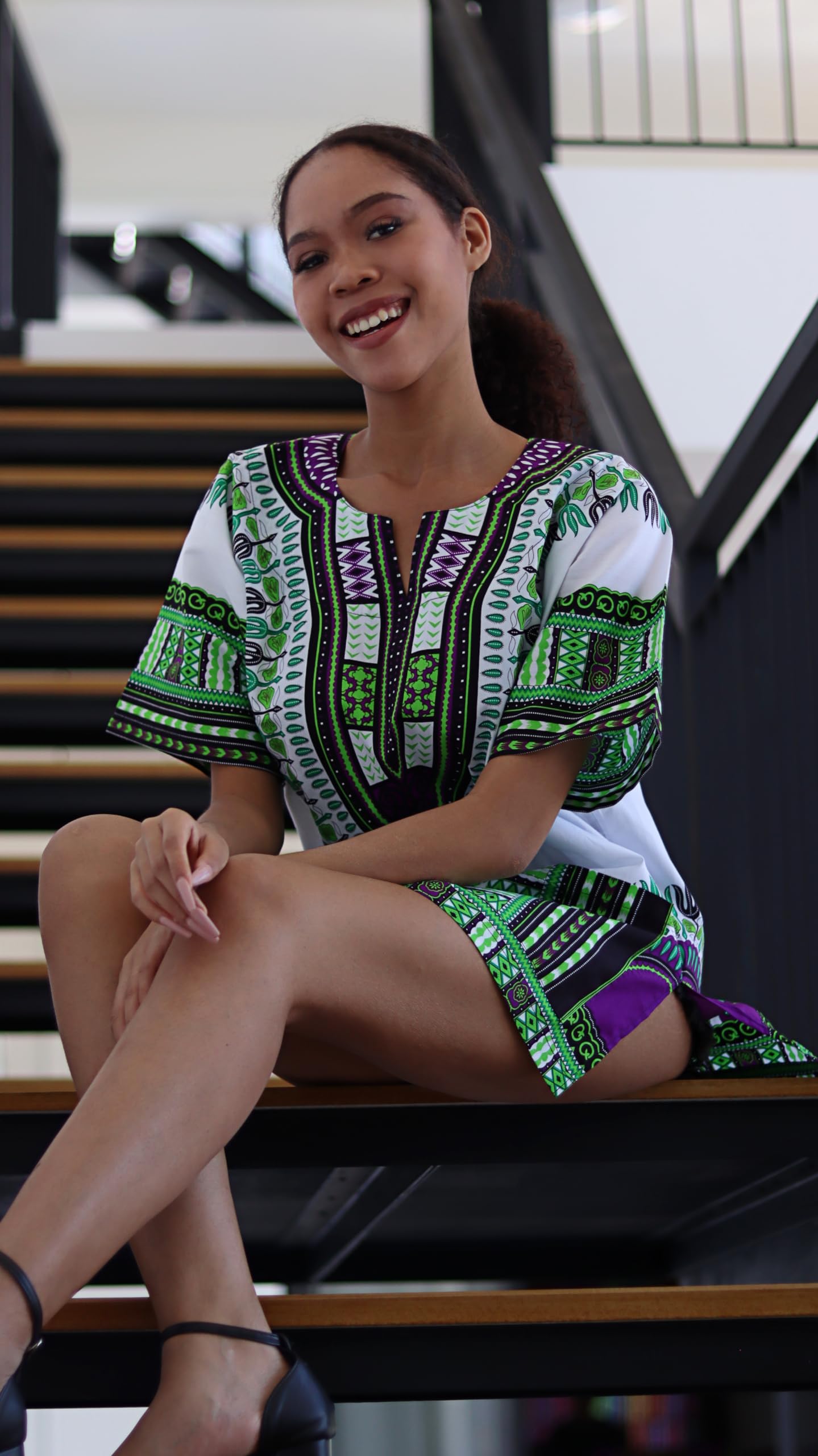 DA'IKI Dashiki Cotton Shirt African Tribal Kaftan Boho Caftan Unisex - Image 3