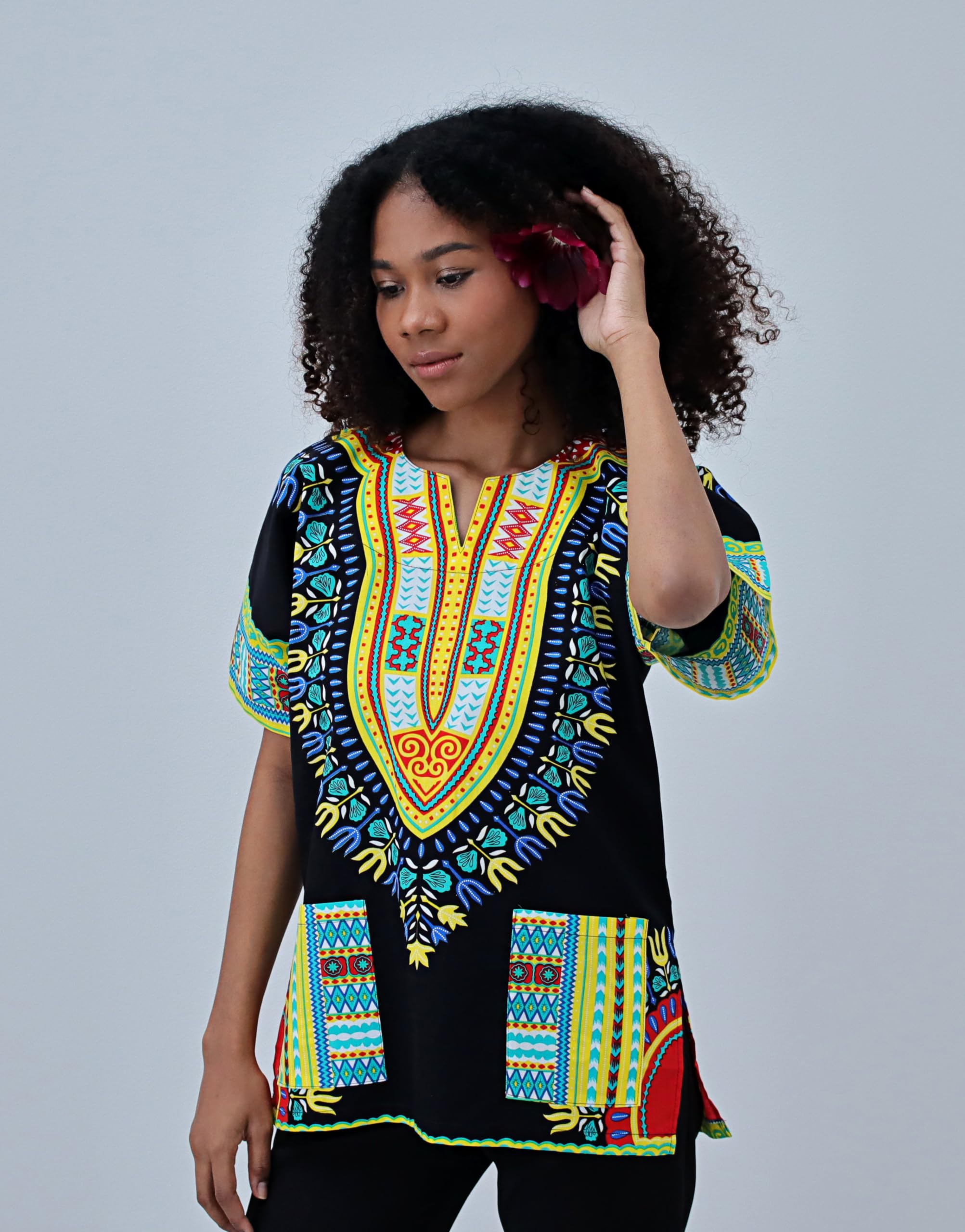 DA'IKI Dashiki Cotton Shirt African Tribal Kaftan Boho Caftan Unisex - Image 4