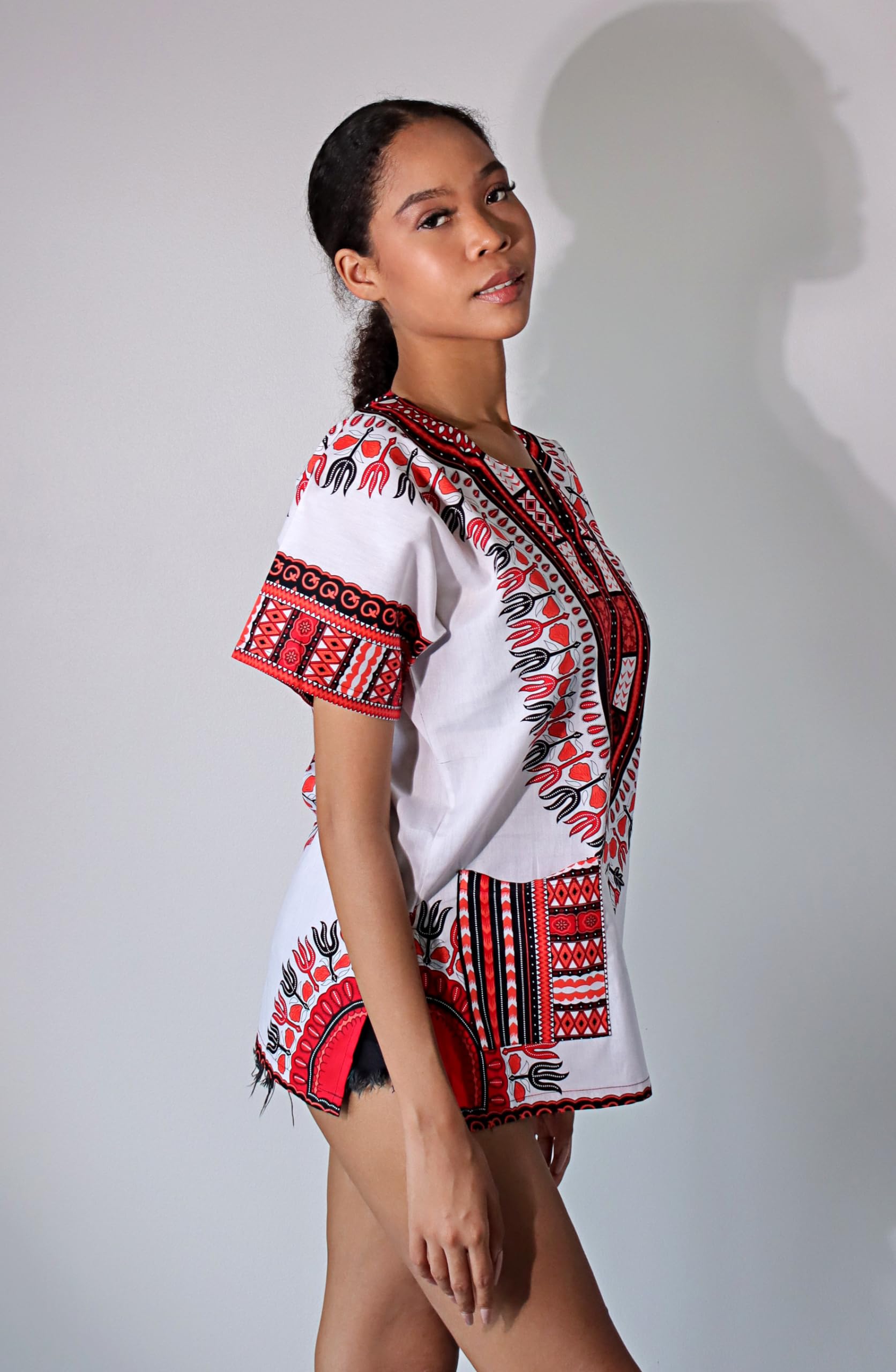 DA'IKI Dashiki Cotton Shirt African Tribal Kaftan Boho Caftan Unisex - Image 3