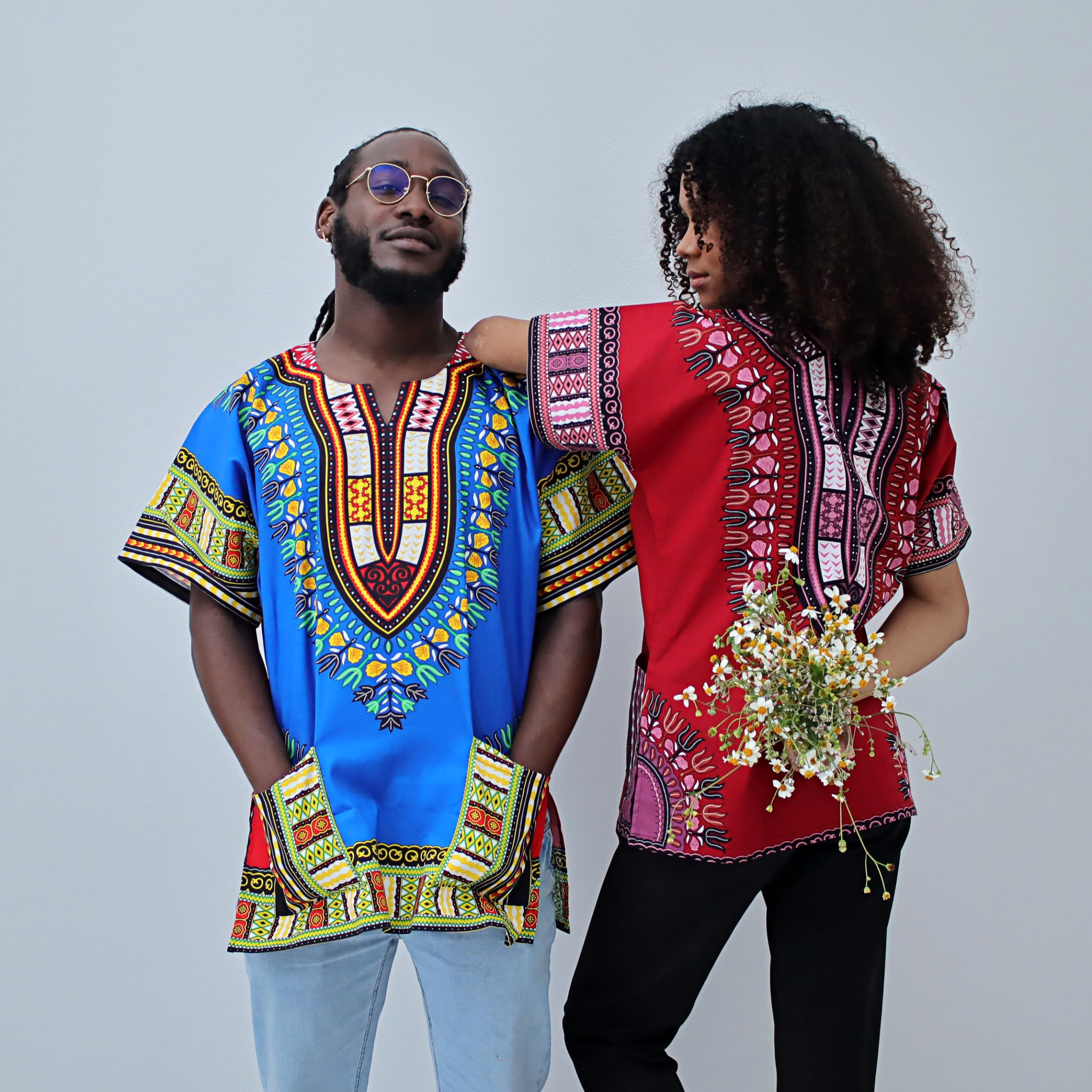 DA'IKI Dashiki Cotton Shirt African Tribal Kaftan Boho Caftan Unisex - Image 3