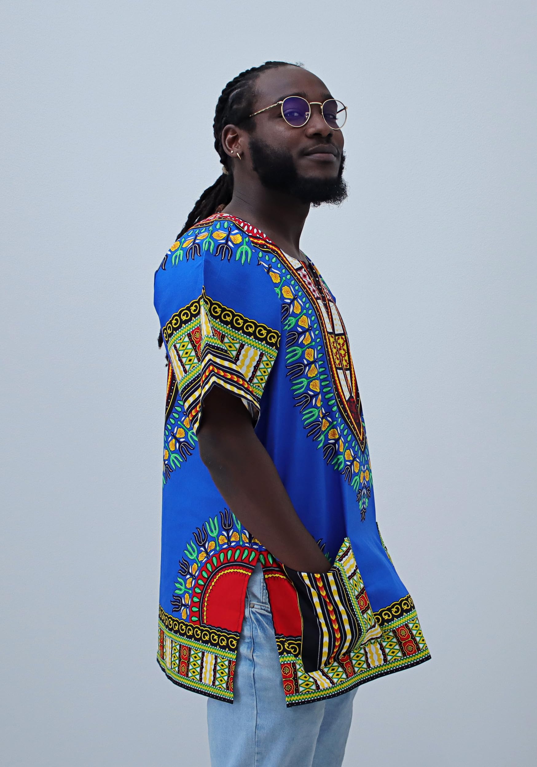 DA'IKI Dashiki Cotton Shirt African Tribal Kaftan Boho Caftan Unisex - Image 5