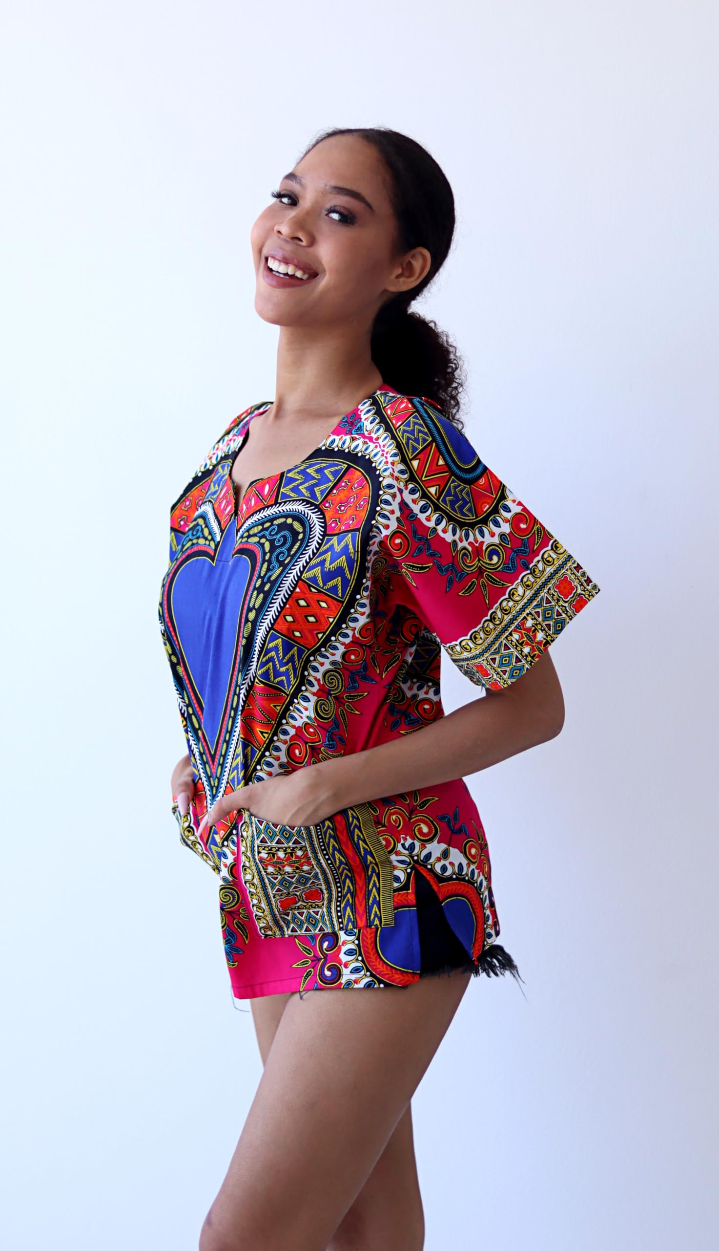 DA'IKI Dashiki Cotton Shirt African Tribal Kaftan Boho Caftan Unisex - Image 5