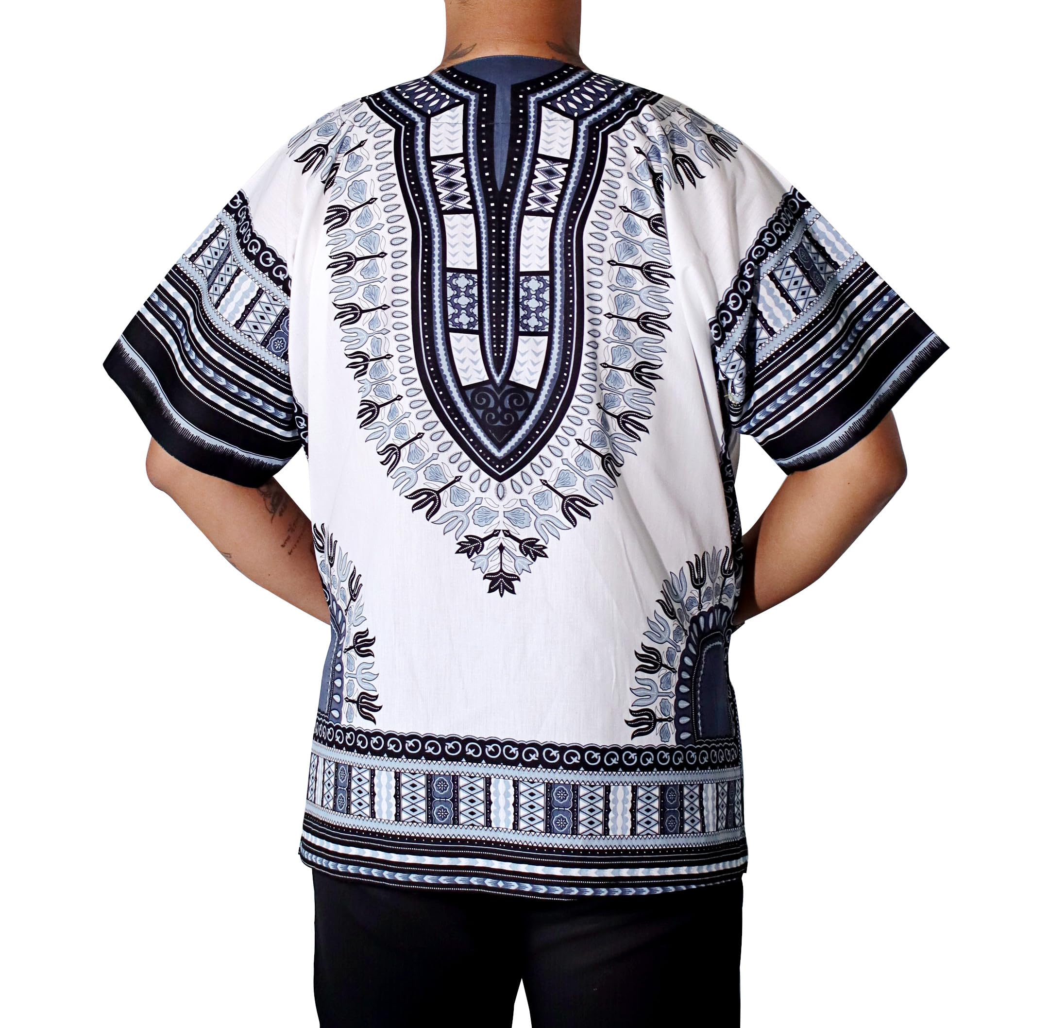 DA'IKI Dashiki Cotton Shirt African Tribal Kaftan Boho Caftan Unisex - Image 4