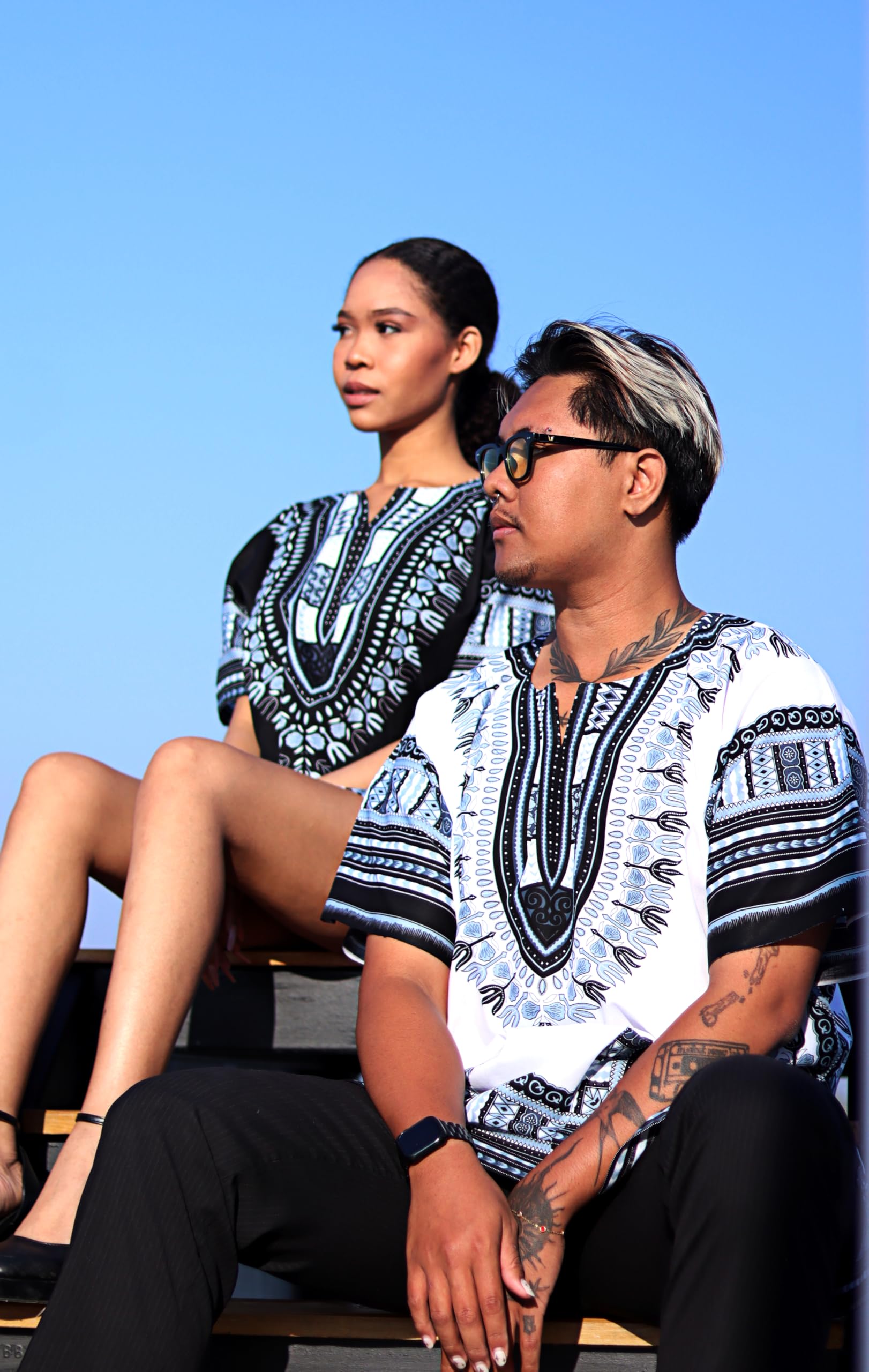 DA'IKI Dashiki Cotton Shirt African Tribal Kaftan Boho Caftan Unisex - Image 5