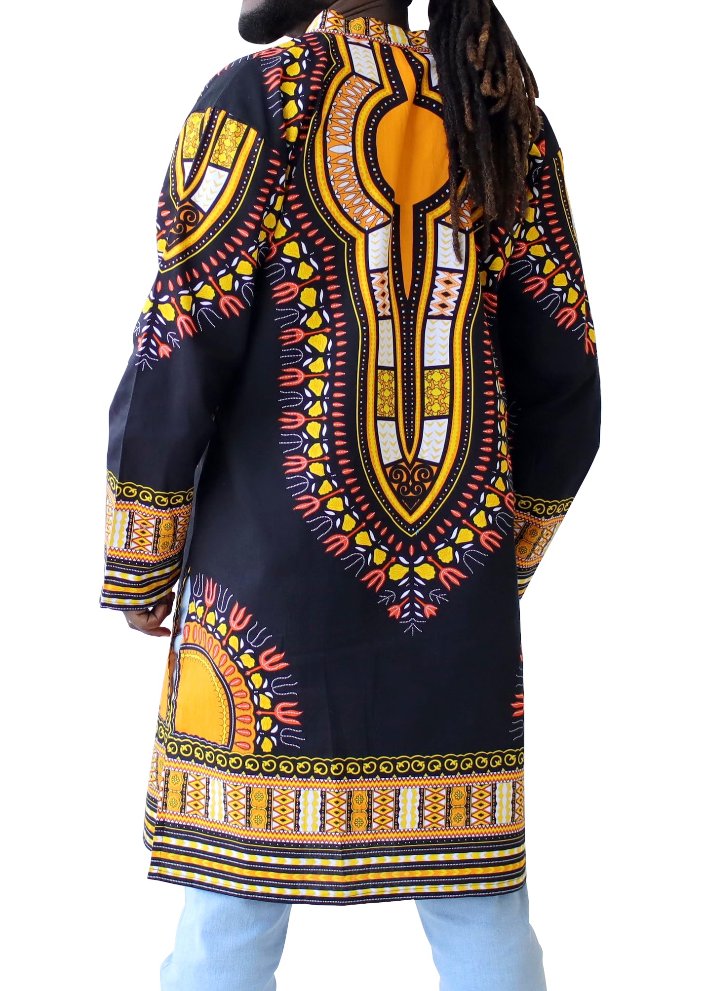 DA'IKI Formal Kurta Long Sleeve Stand Up Collar Button Down Kaftan Cotton Dashiki Tunic - Image 3