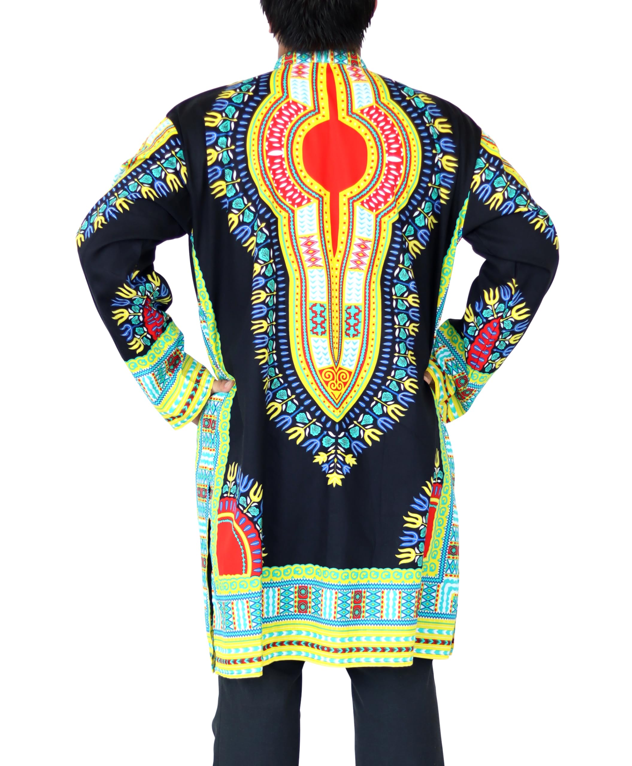 DA'IKI Formal Kurta Long Sleeve Stand Up Collar Button Down Kaftan Cotton Dashiki Tunic - Image 3