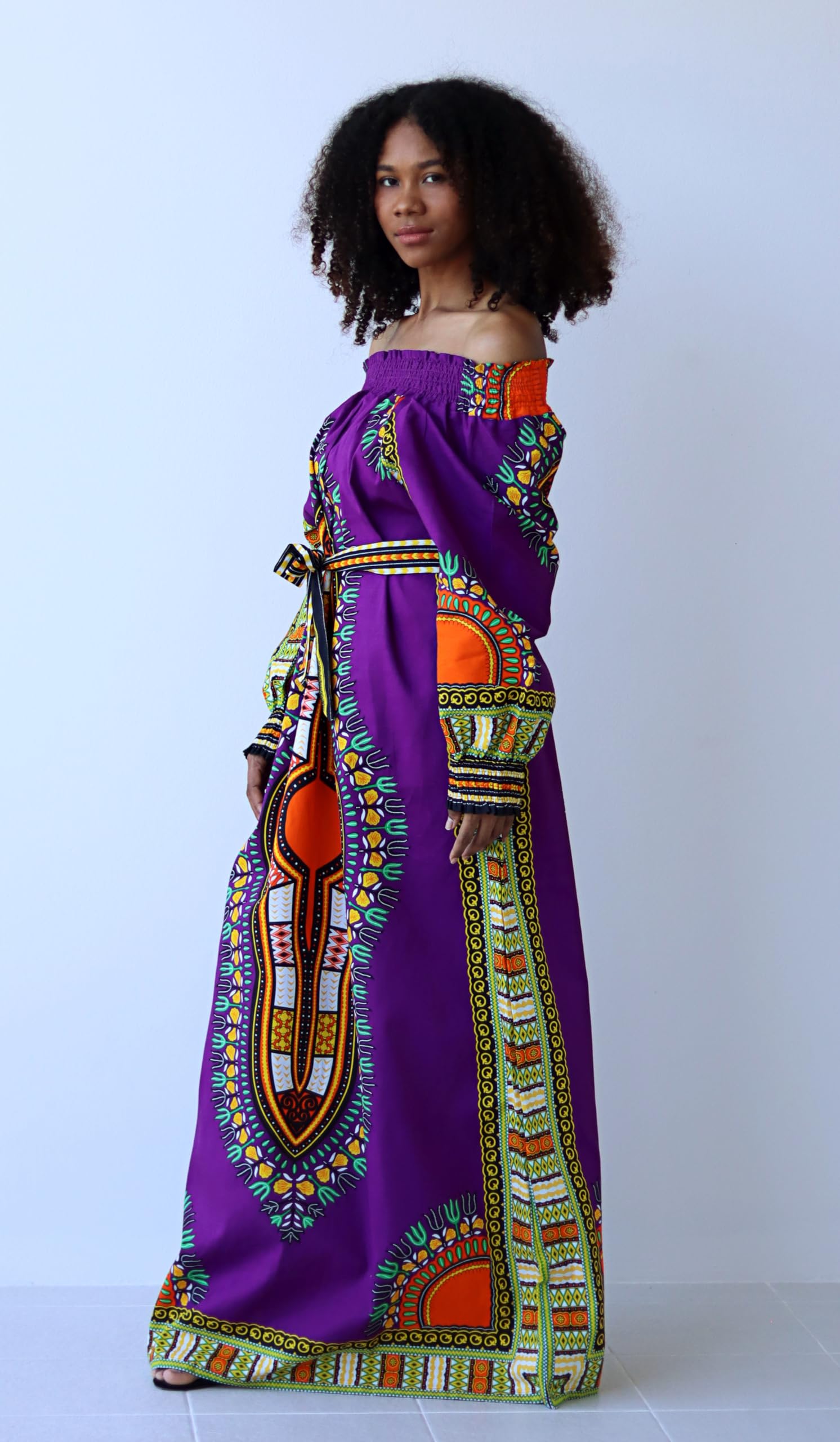 DA'IKI Full Mississippi Riverboat Belle Dress Long Sleeve Dashiki African Smock - Image 4