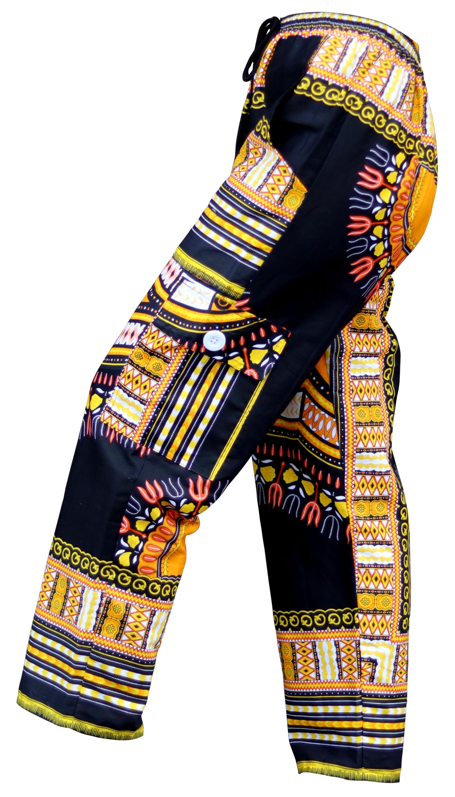 DA'IKI Loose and Casual Ladies Cotton African Dashiki Pants Cargo Khakis Ankara Art - Image 3