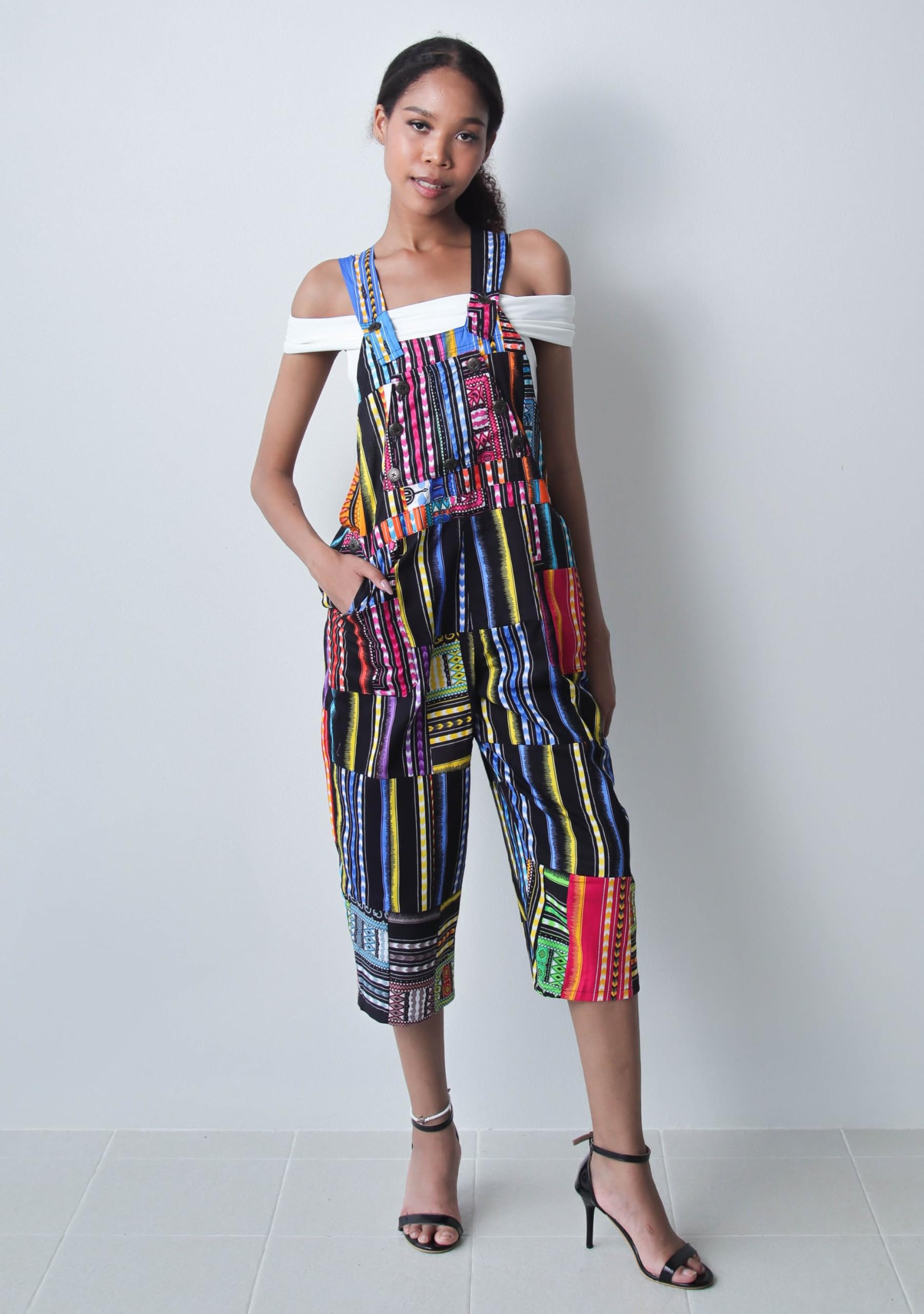 DA'IKI Onepiece JumpSuit Capri Leg Vintage TouchUp Dashiki Art in Cotton - Image 4