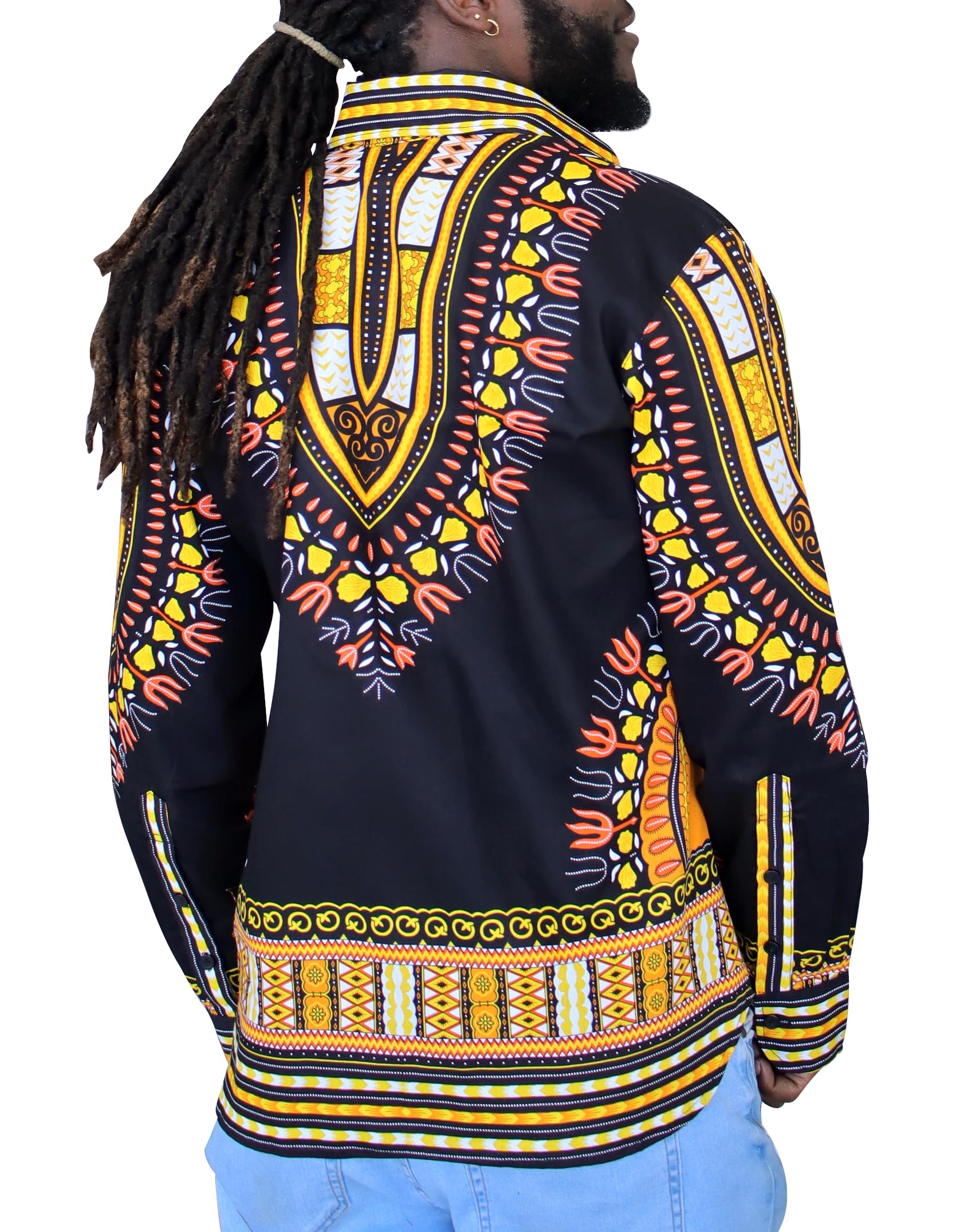 DA'IKI Suave Yucatan Guayabera Three Pocket Africa Dashiki Festival Dress Shirt - Image 3