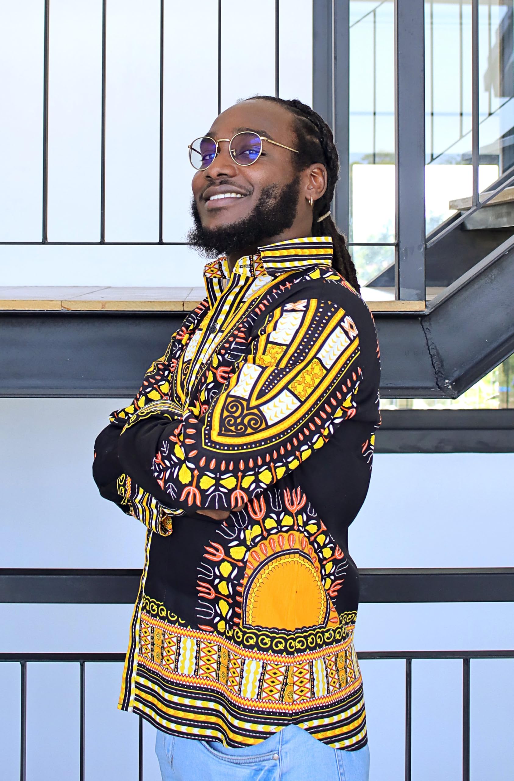 DA'IKI Suave Yucatan Guayabera Three Pocket Africa Dashiki Festival Dress Shirt - Image 5