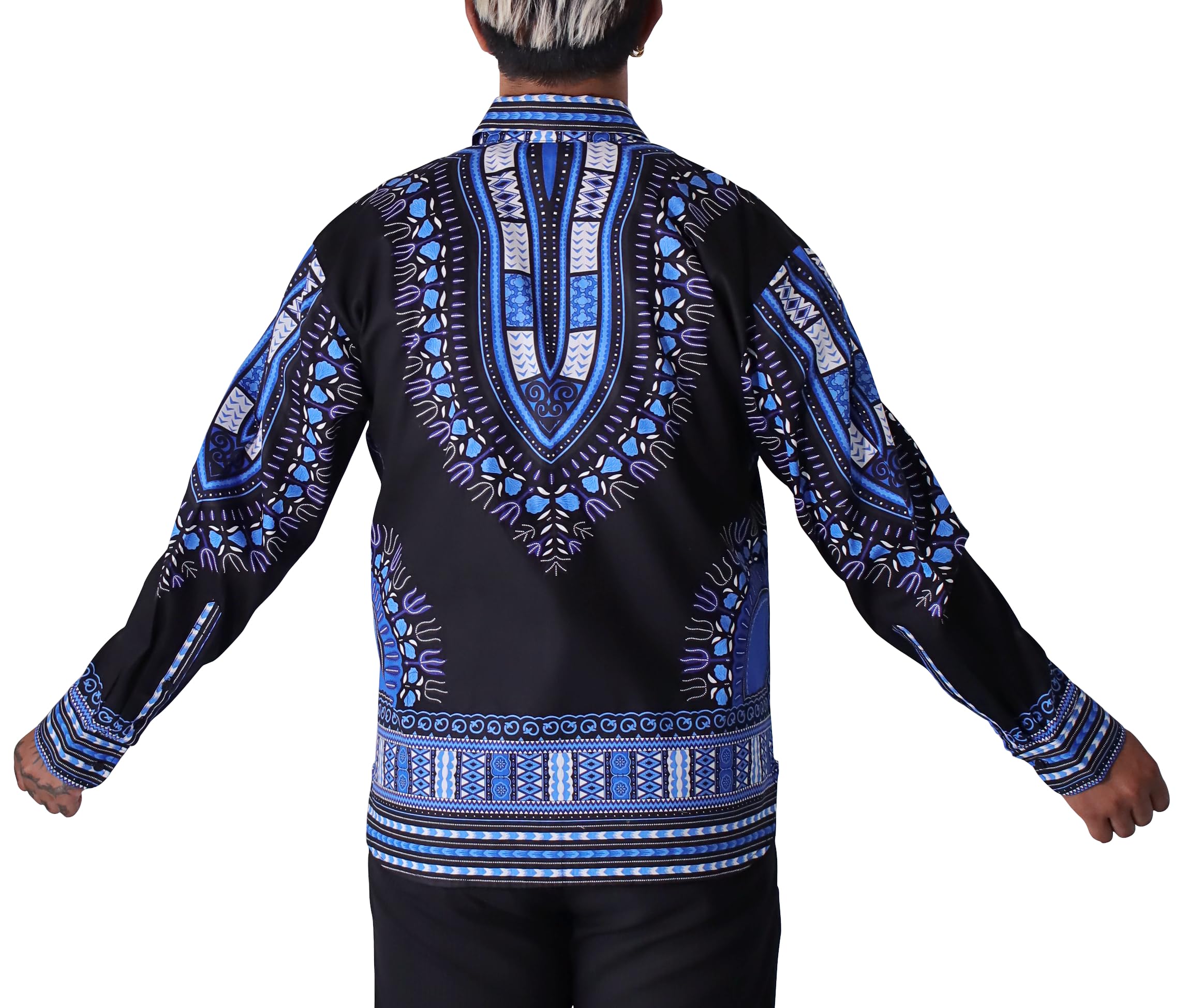 DA'IKI Suave Yucatan Guayabera Three Pocket Africa Dashiki Festival Dress Shirt - Image 3