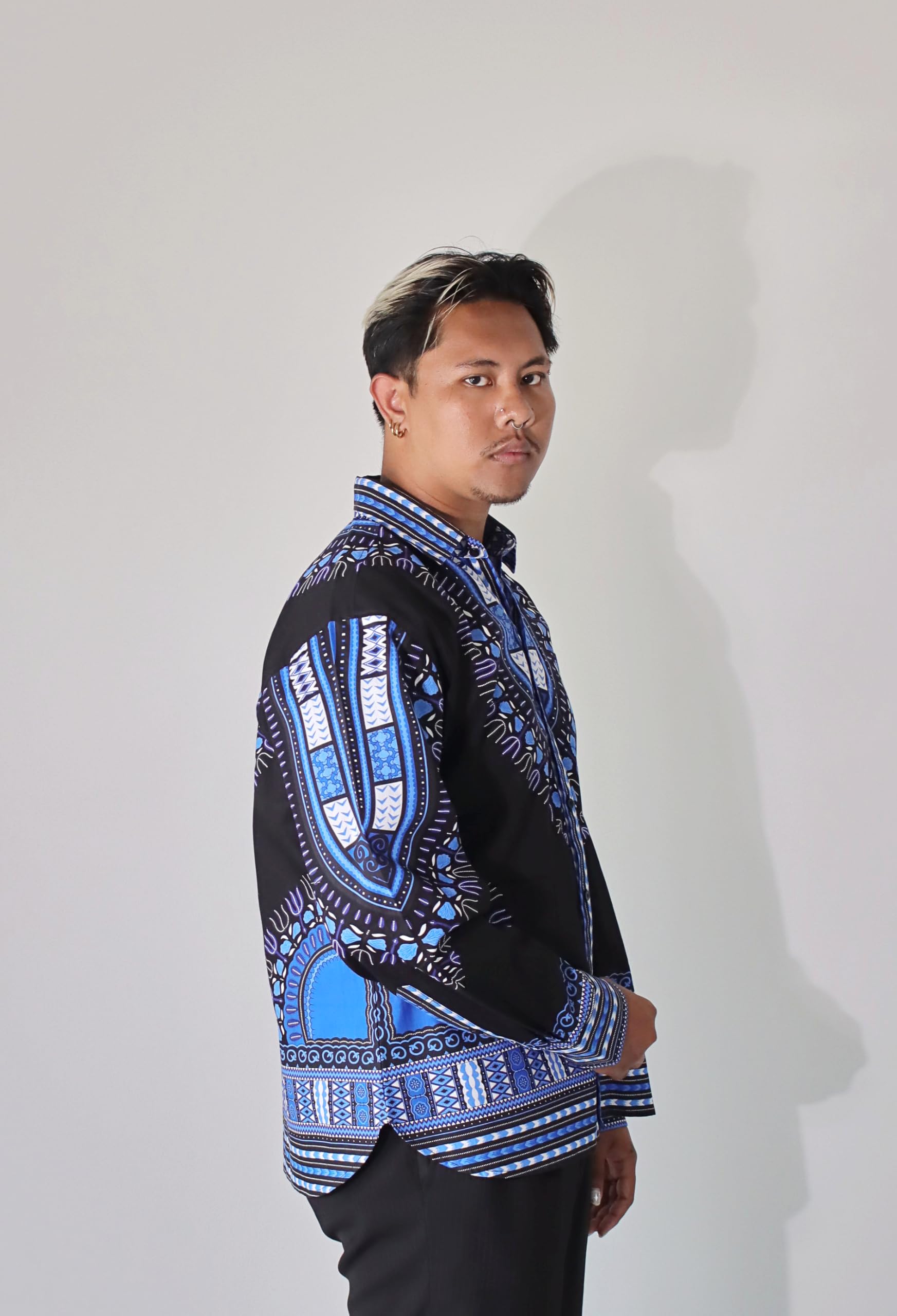 DA'IKI Suave Yucatan Guayabera Three Pocket Africa Dashiki Festival Dress Shirt - Image 4